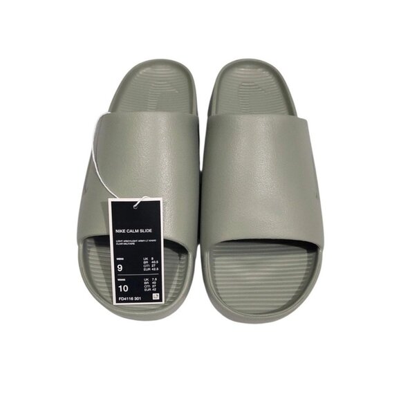 Nike Calm Slide Mens 9 Womens 10 Light Army Slip On Sandal Flip Flop FD4116 301 - Picture 2 of 6